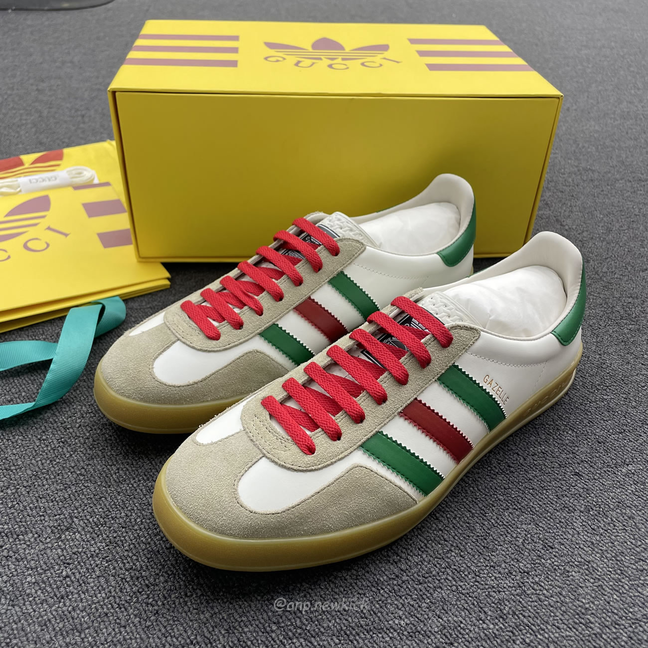 Adidas X Gucci Gazelle White Green Red 726487 Aaa43 9547 (6) - newkick.app